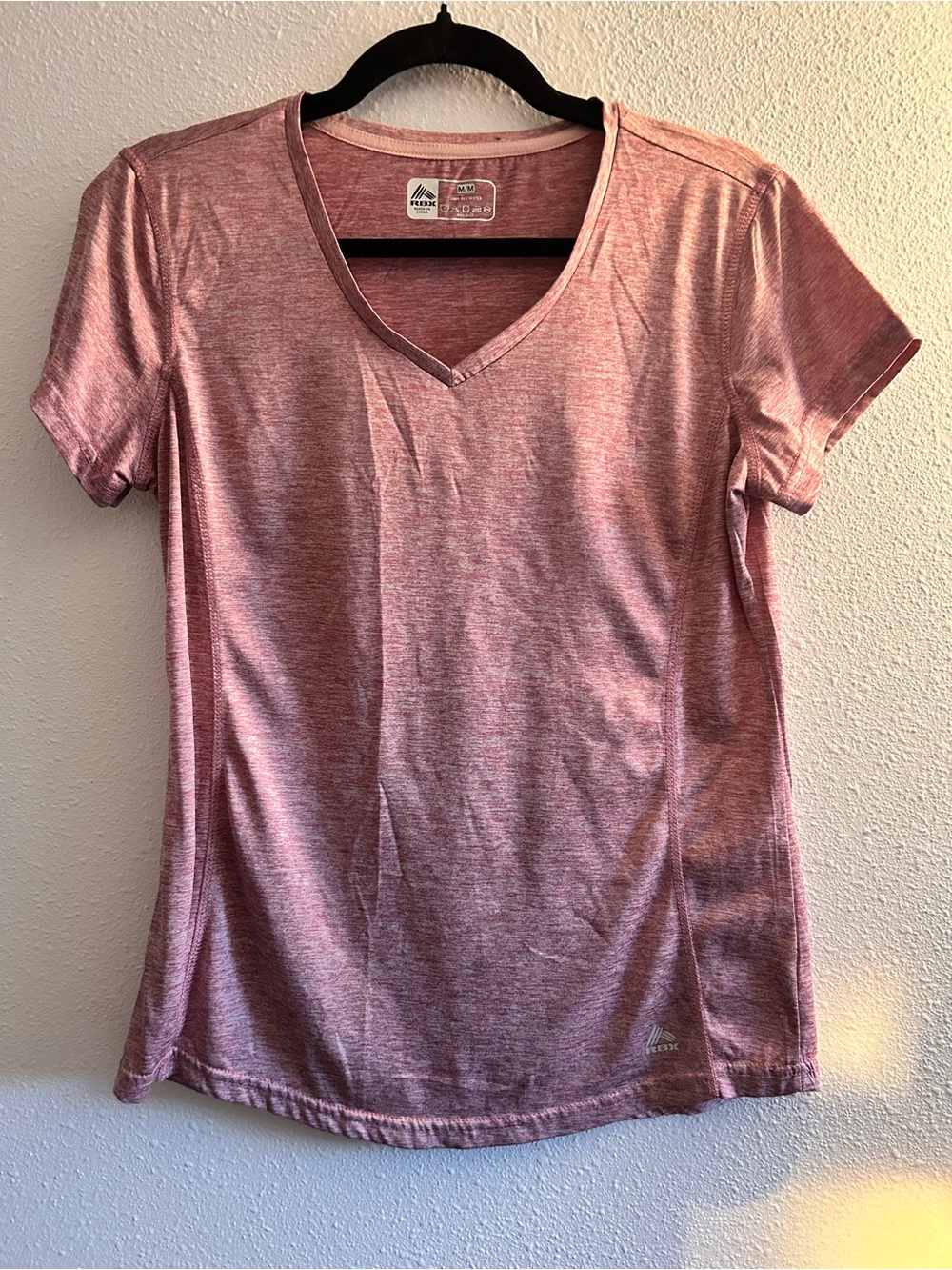 RBX Heathered Rose V-Neck Short Sleeve Tee
